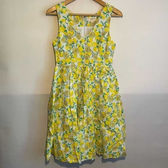 Modcloth Ace the Zest Lemon Print Dress Everly Size Small - Picture 1 of 9